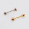 ENAMEL FLOWER ENDS 316L SURGICAL STEEL NIPPLE RING